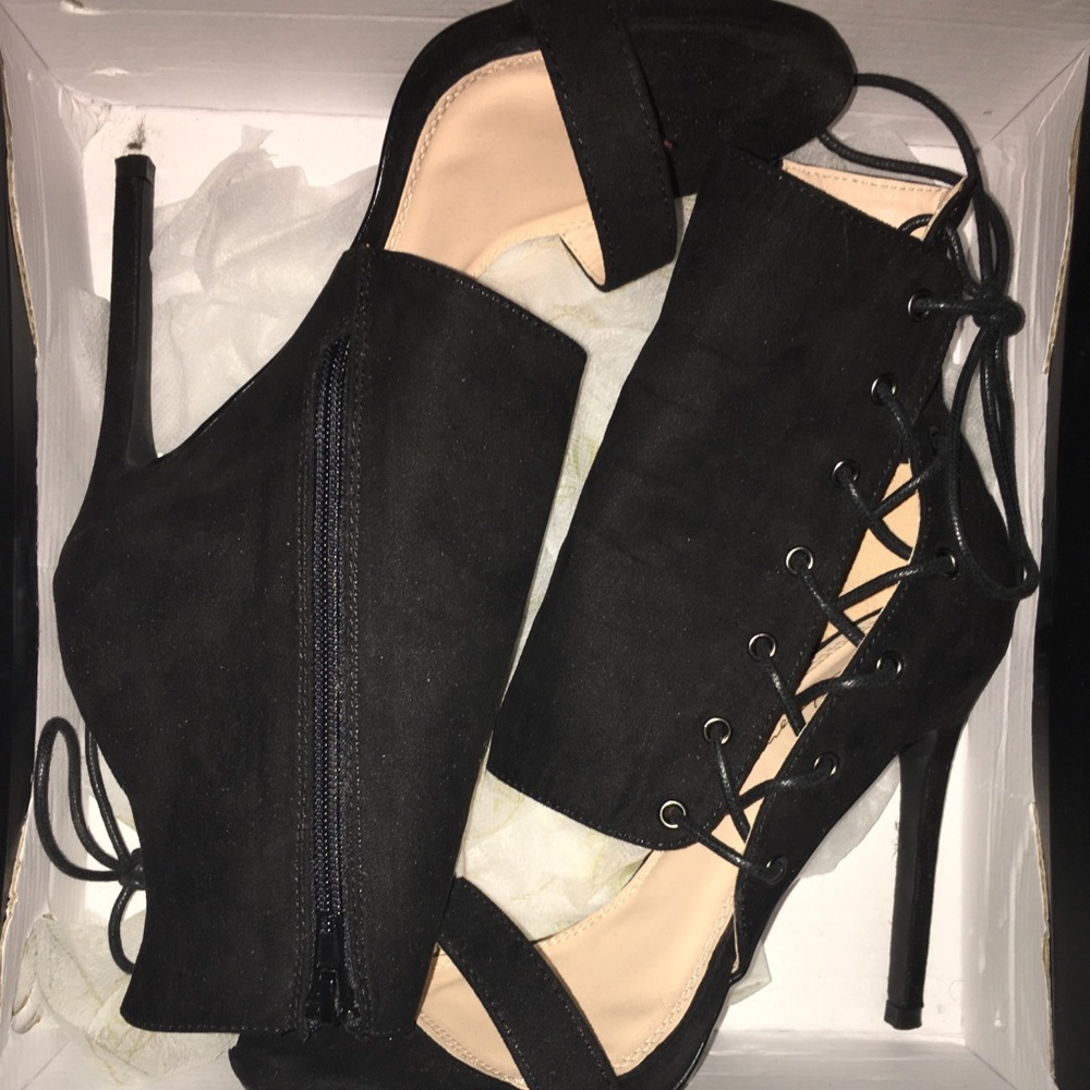 Corset heels. Worn once for a couple hours.